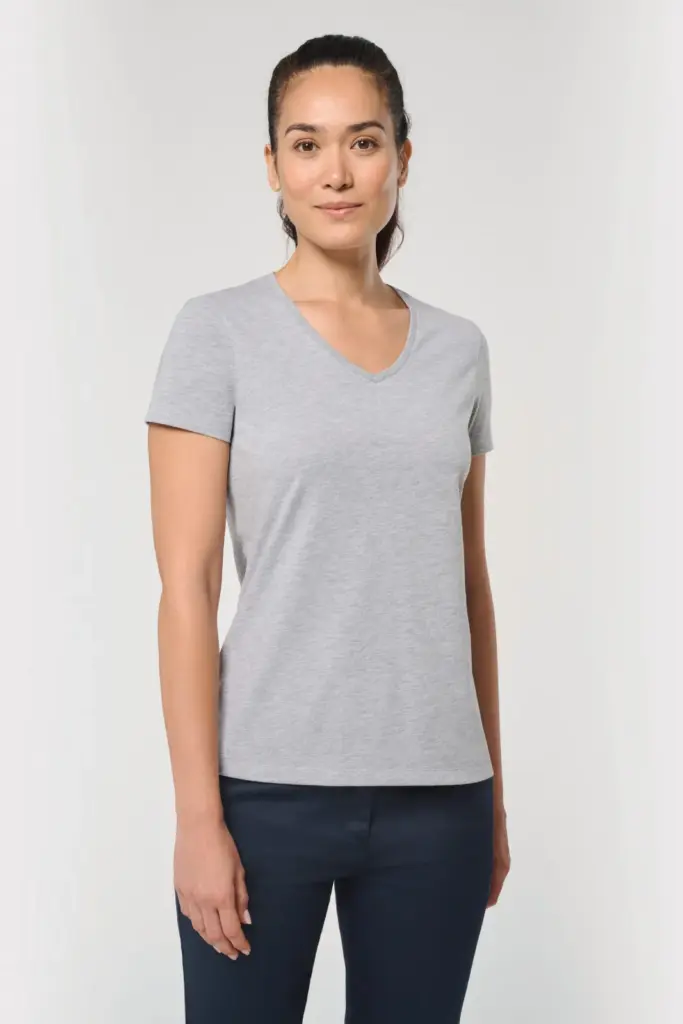 Ecologisch antibacterieel dames-T-shirt met V-hals