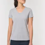Ecologisch antibacterieel dames-T-shirt met V-hals — productfoto 3