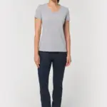 Ecologisch antibacterieel dames-T-shirt met V-hals — productfoto 4