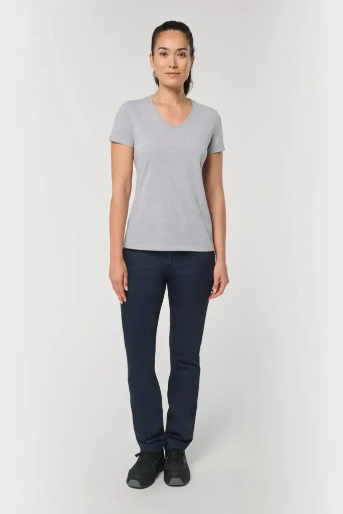 WK317_2026 - Hidalgo-werbeartikel Ecologisch antibacterieel dames-T-shirt met V-hals — productfoto 4