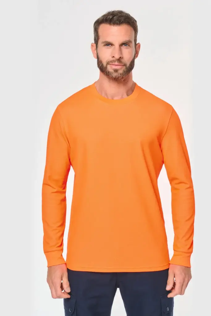 Ecologisch uniseks T-shirt lange mouwen katoen/polyester