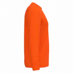 Ecologisch uniseks T-shirt lange mouwen katoen/polyester, fluorescent orange — productfoto 5