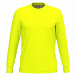 Ecologisch uniseks T-shirt lange mouwen katoen/polyester, fluorescent yellow — productfoto 7