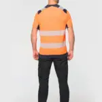 Gerecycled veiligheids-T-shirt ronde hals korte mouwen unisex — productfoto 3