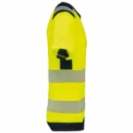 Gerecycled veiligheids-T-shirt ronde hals korte mouwen unisex, hi viz yellow / navy — productfoto 6