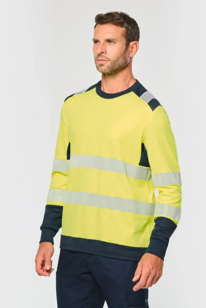 Gerecycled veiligheids-T-shirt lange mouwen — productfoto 2