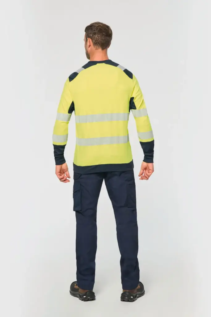 Gerecycled veiligheids-T-shirt lange mouwen — productfoto 3