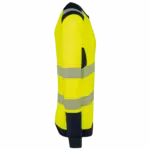 Gerecycled veiligheids-T-shirt lange mouwen, hi viz yellow / navy — productfoto 6