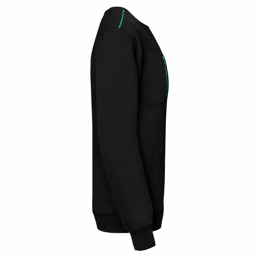 Day To Day sweater zakje met contrasterende rits, black / kelly green — productfoto 5