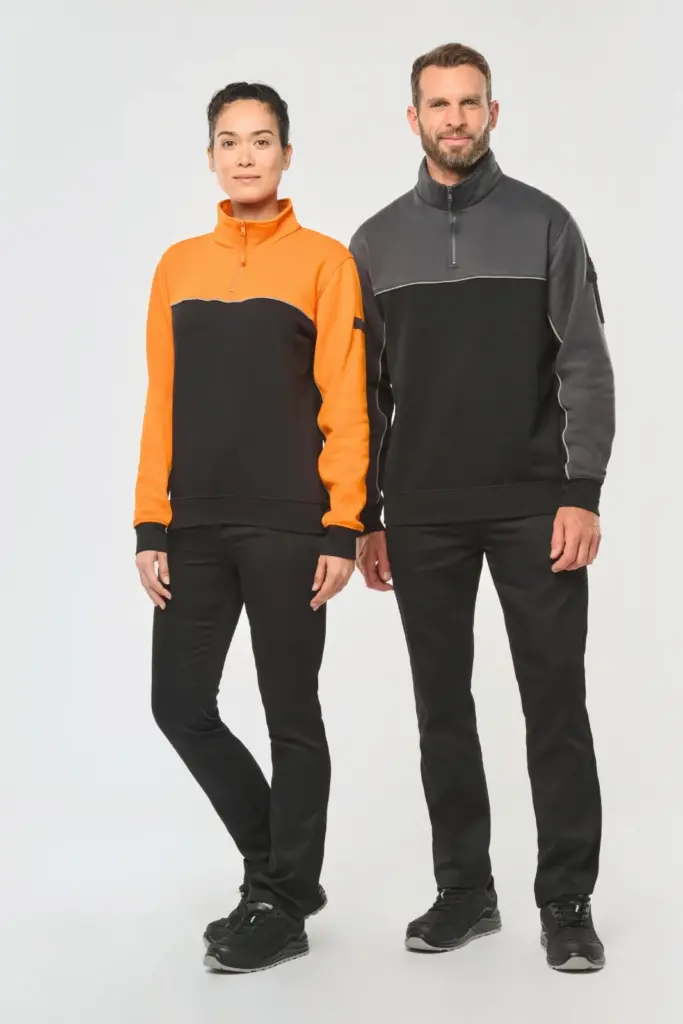 Ecologische uniseks sweater met ritskraag
