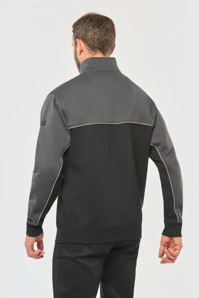 Ecologische uniseks sweater met ritskraag — productfoto 3