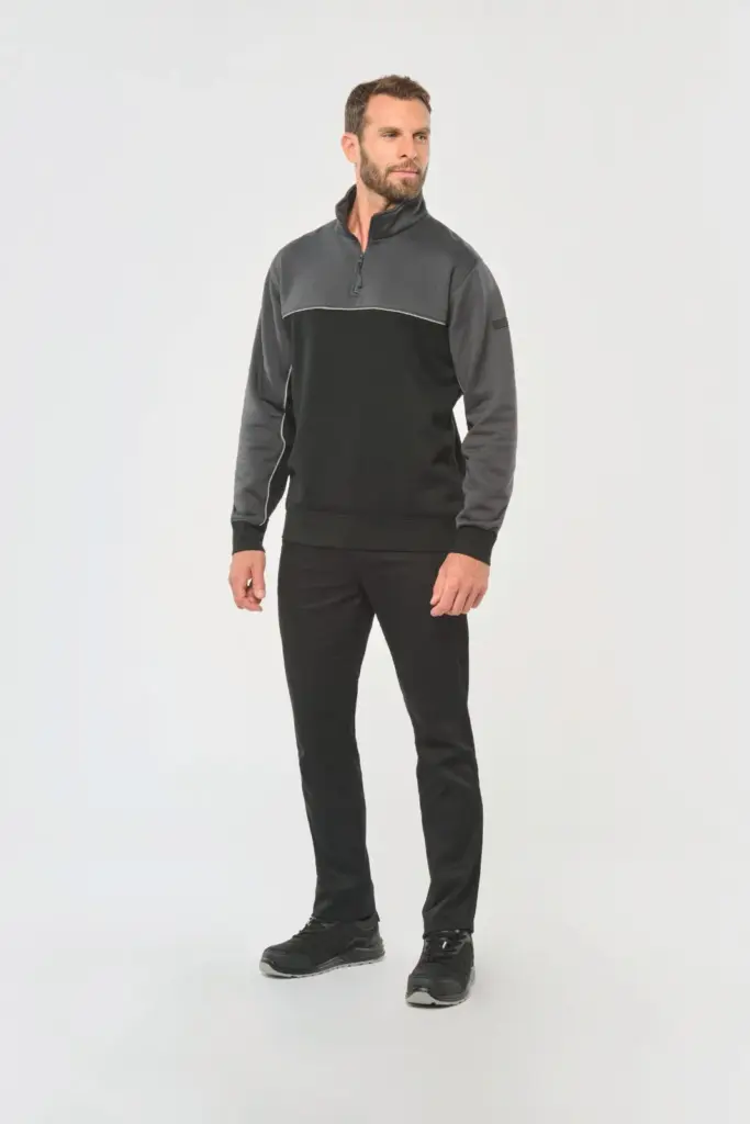 Ecologische uniseks sweater met ritskraag — productfoto 4