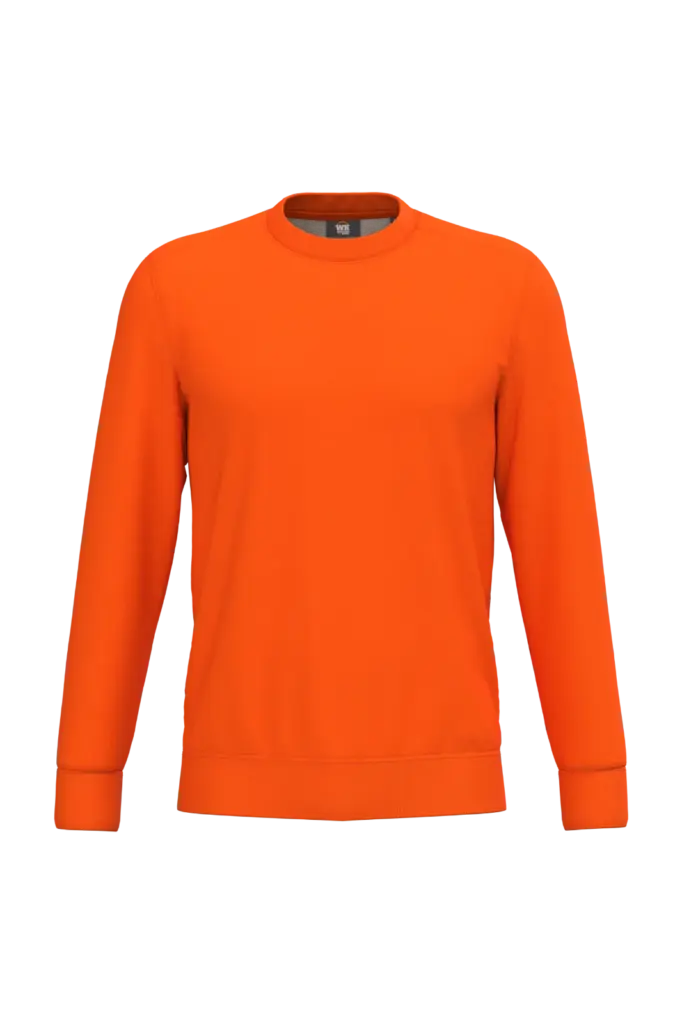 Ecologische uniseks sweater polyester/katoen, fluorescent orange — productfoto 6