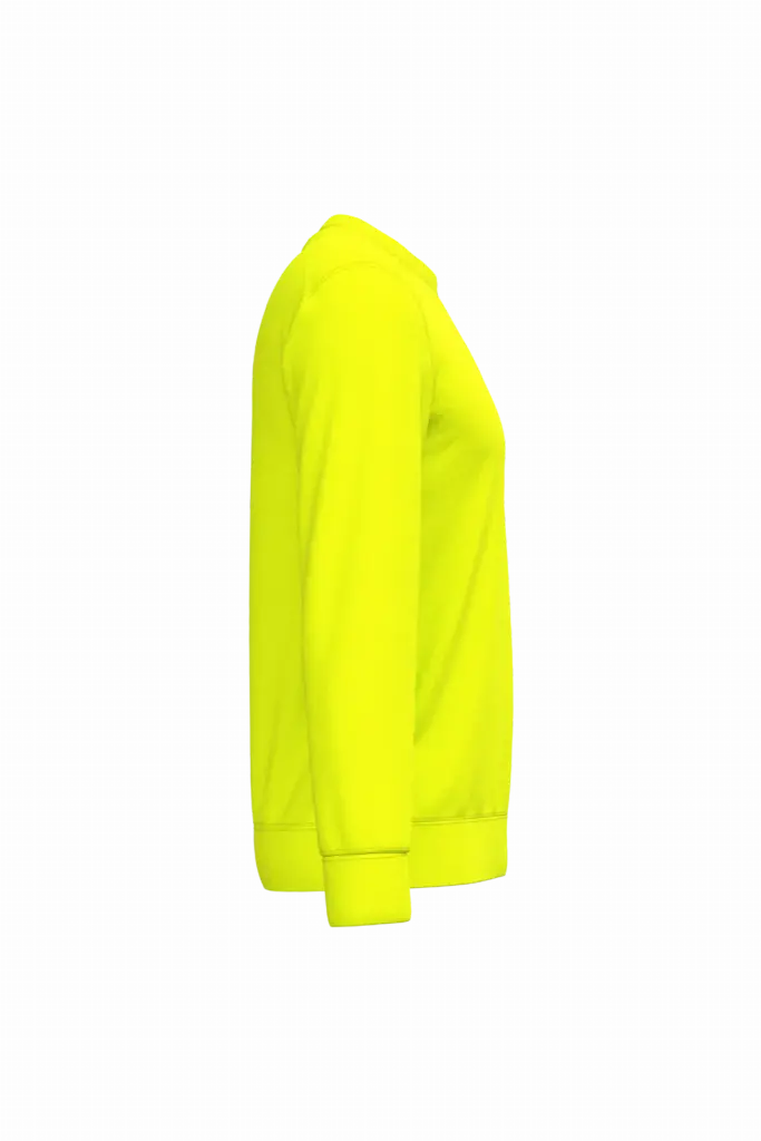 Ecologische uniseks sweater polyester/katoen, fluorescent yellow — productfoto 6