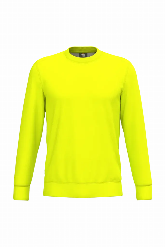 Ecologische uniseks sweater polyester/katoen, fluorescent yellow — productfoto 7