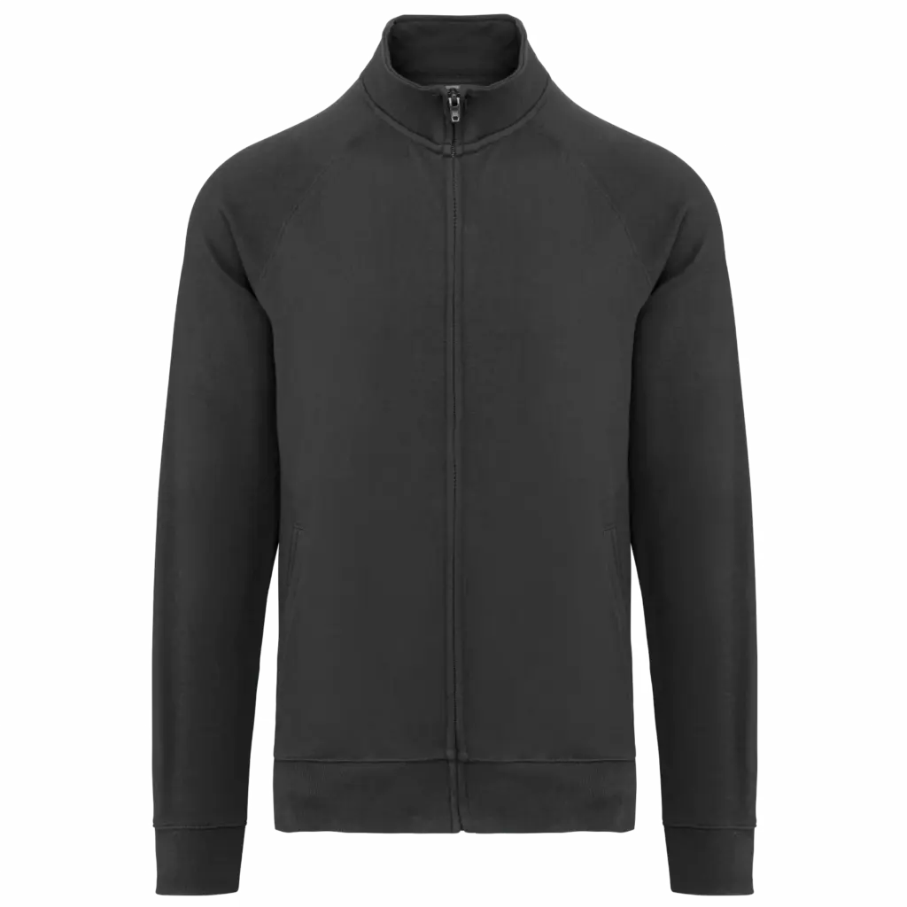 PS_WK406_DARKGREY - Hidalgo Katoenen sweatvest met raglanmouwen, dark grey — productfoto 7