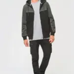 Tweekleurig ecologisch fleecevest met capuchon — productfoto 4