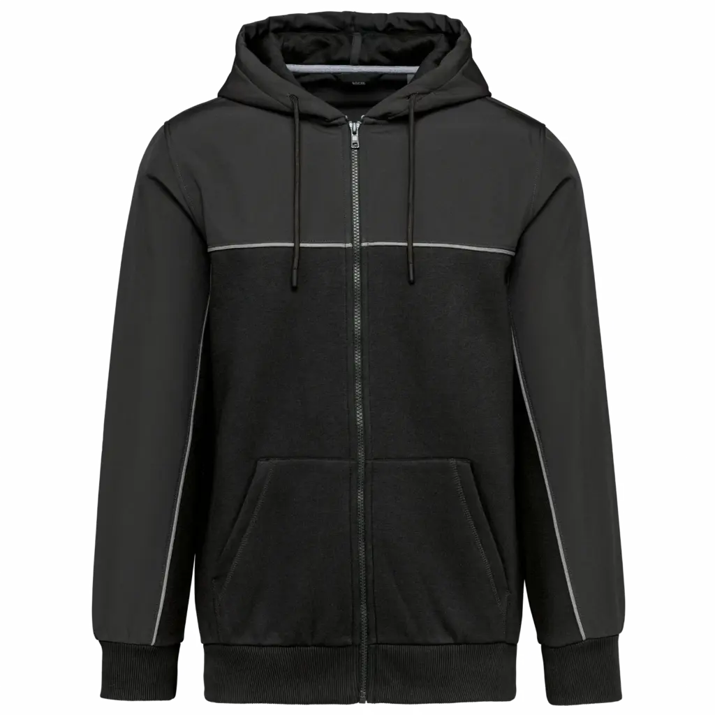 PS_WK410_BLACK-DARKGREY - Hidalgo Fleeceweste WK410 bedrucken wasserabweisend recycelt XS-5XL — Produktfoto 6