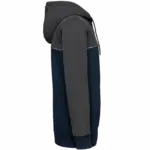 Tweekleurig ecologisch fleecevest met capuchon, navy / dark grey — productfoto 6