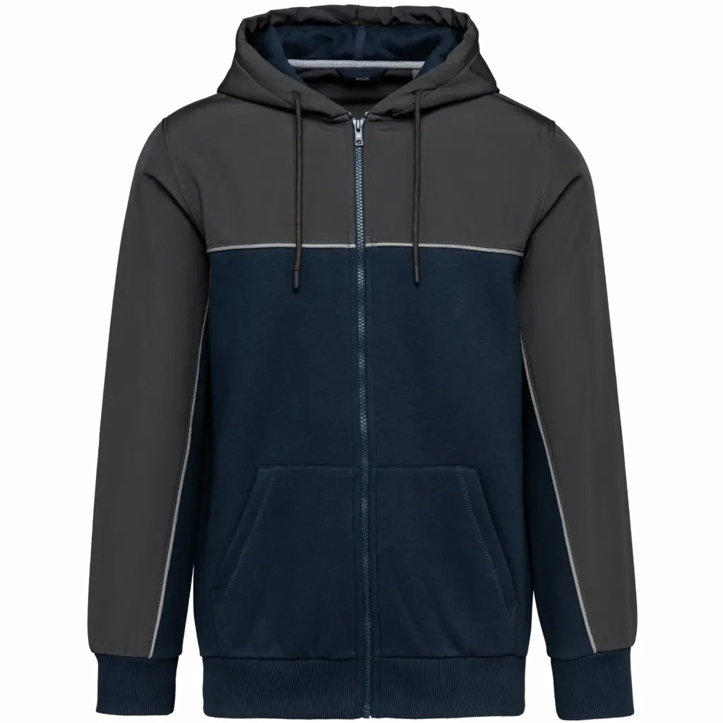 PS_WK410_NAVY-DARKGREY - Hidalgo Fleeceweste WK410 bedrucken wasserabweisend recycelt XS-5XL — Produktfoto 7