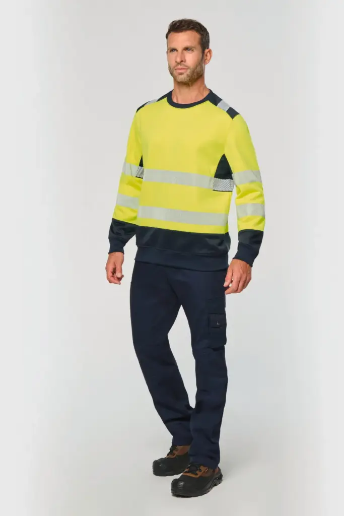 Gerecyclede veiligheidssweater ronde hals — productfoto 3