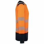 Gerecyclede veiligheidssweater ronde hals, hi viz orange / navy — productfoto 5