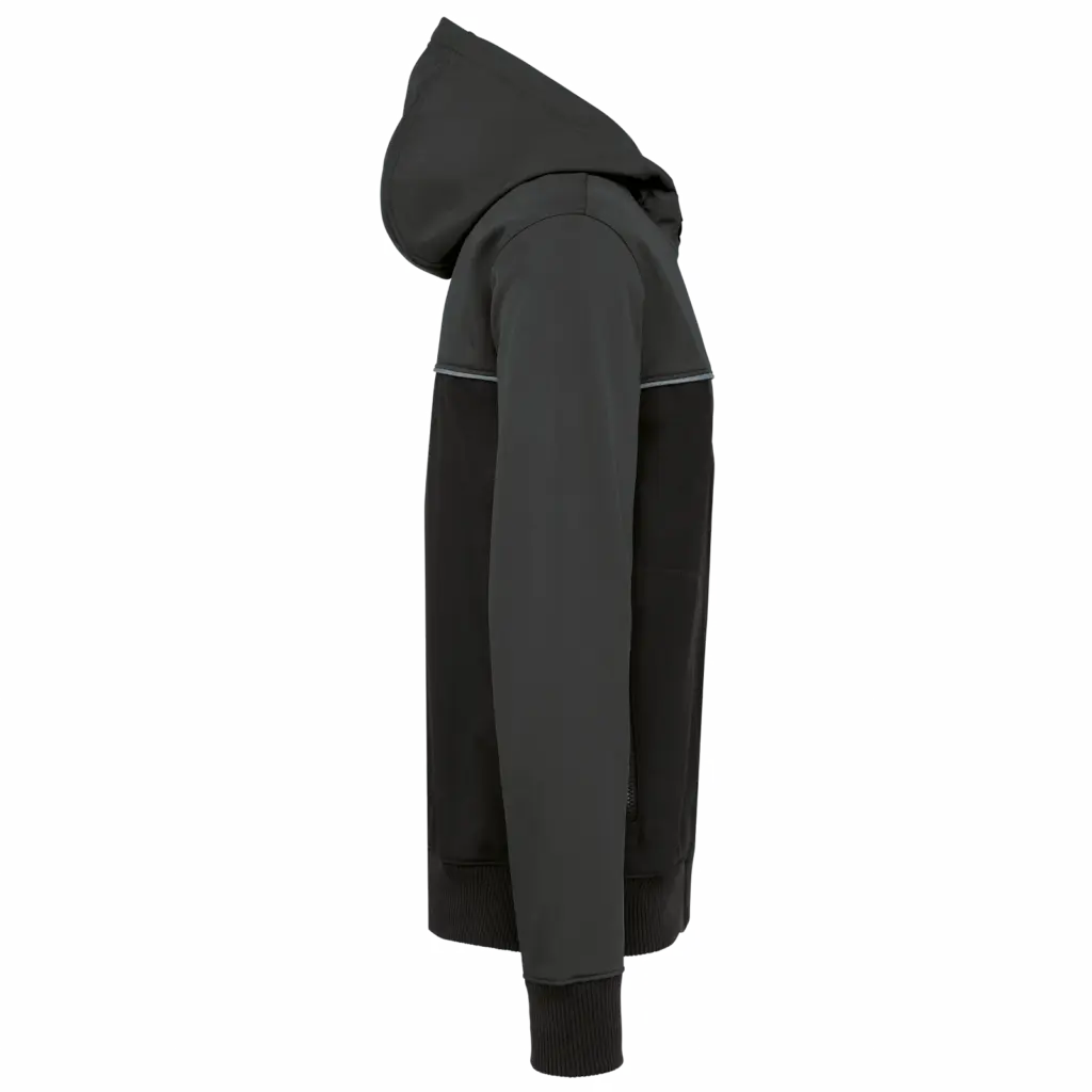 3-laags unisex softshelljas, black / dark grey — productfoto 6