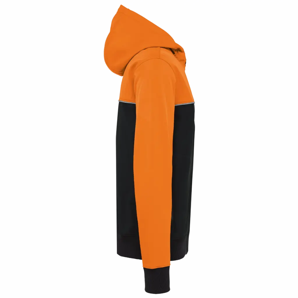 3-laags unisex softshelljas, black / orange — productfoto 8