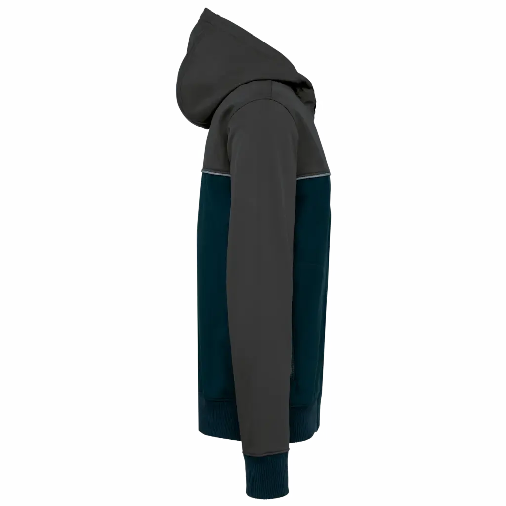 3-laags unisex softshelljas, navy / dark grey — productfoto 12