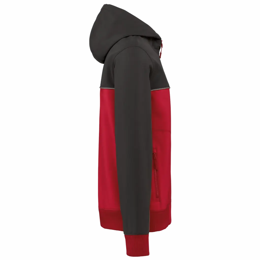 3-laags unisex softshelljas, red / dark grey — productfoto 14