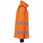 Gerecycled softshelljack met afneembare mouwen, hi viz orange / navy — productfoto 5