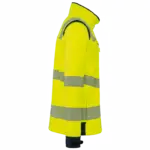 Gerecycled softshelljack met afneembare mouwen, hi viz yellow / navy — productfoto 6