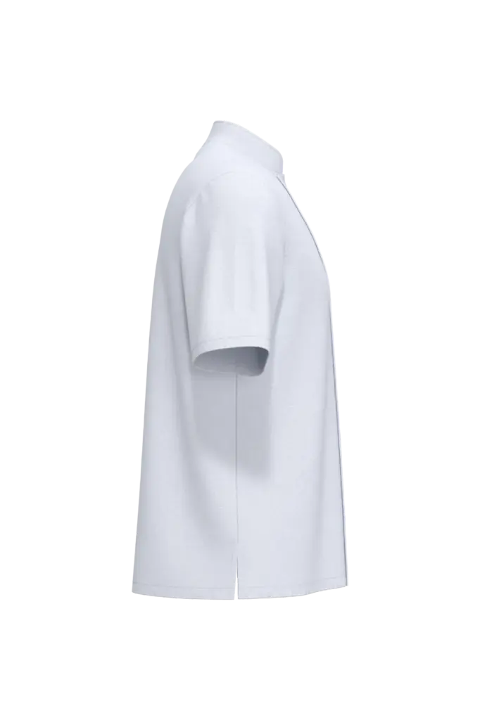 PS_WK500-S_WHITE - Hidalgo-werbeartikel Ecologisch koksjasje met korte mouwen uniseks, white — productfoto 6