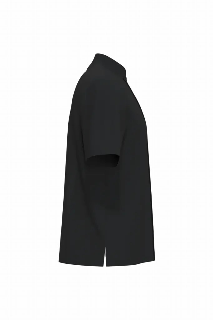 PS_WK501-S_BLACK - Hidalgo-werbeartikel Ecologisch en ademend koksjasje met korte mouwen uniseks, black — productfoto 5