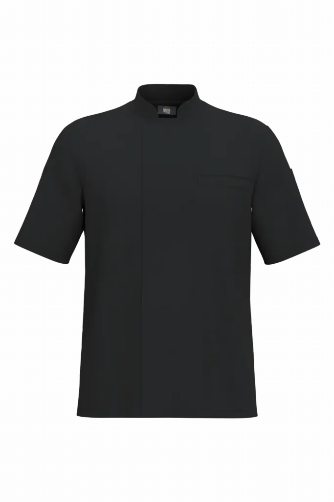 Ecologisch en ademend koksjasje met korte mouwen uniseks, black — productfoto 6