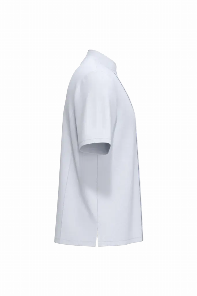 PS_WK501-S_WHITE - Hidalgo-werbeartikel Ecologisch en ademend koksjasje met korte mouwen uniseks, white — productfoto 6