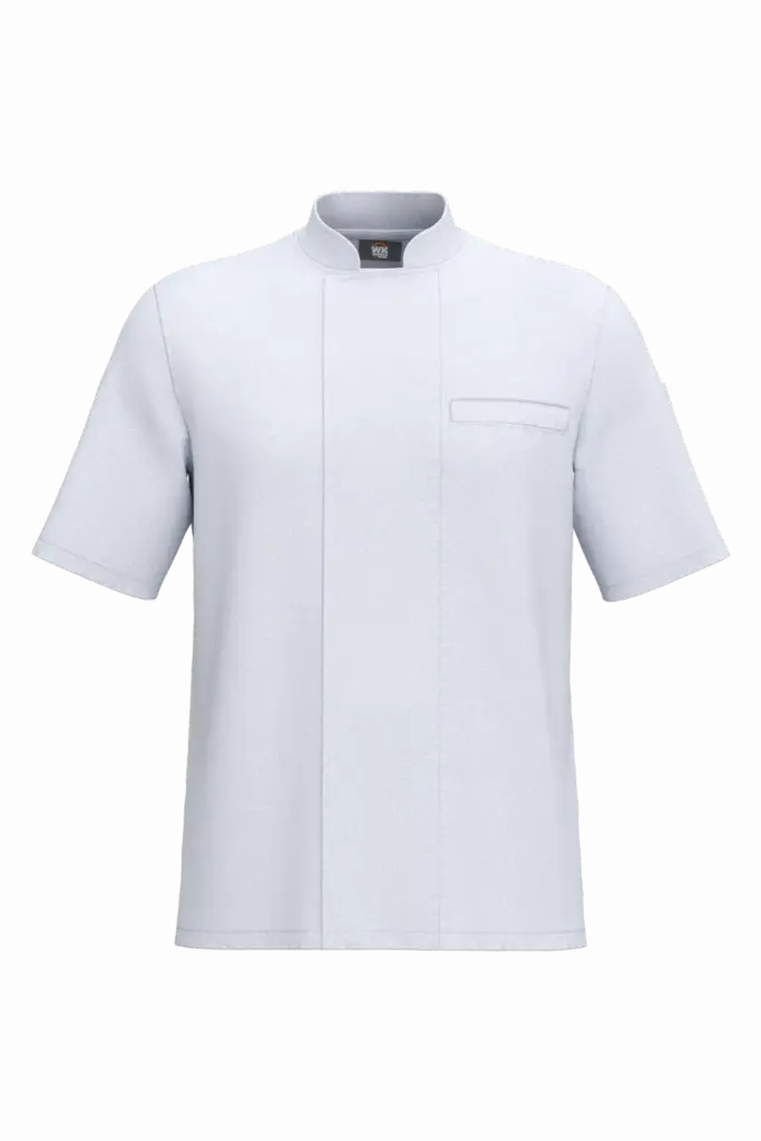 Ecologisch en ademend koksjasje met korte mouwen uniseks, white — productfoto 7