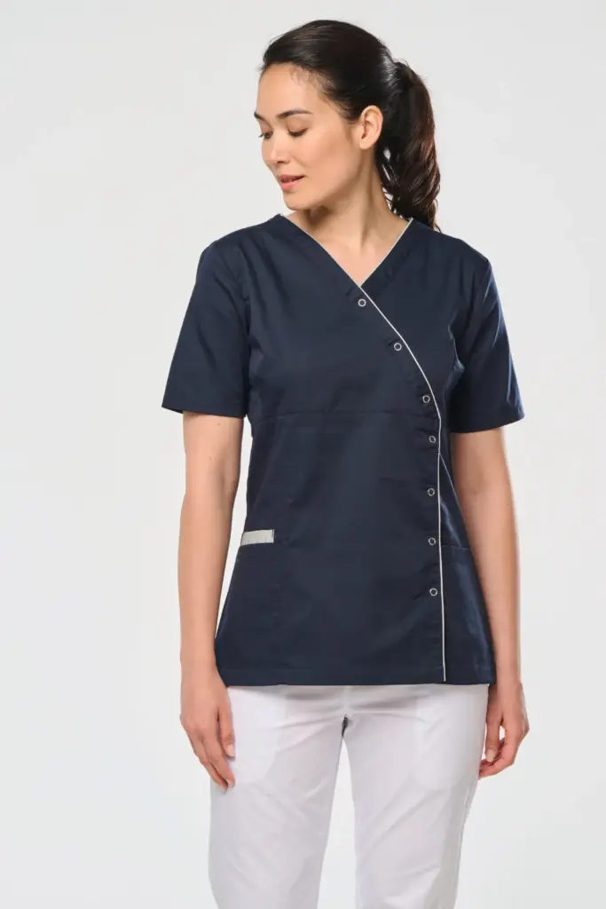 Damesblouse van polykatoen met drukknopen