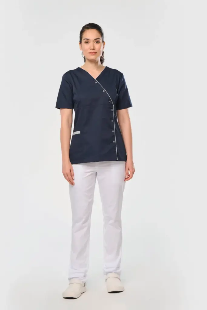 Damesblouse van polykatoen met drukknopen — productfoto 3