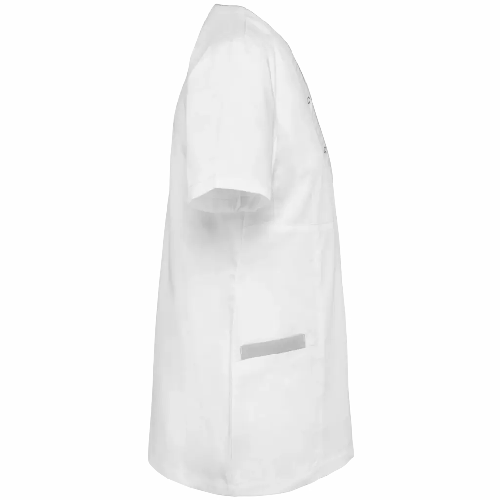 Damesblouse van polykatoen met drukknopen, white — productfoto 10