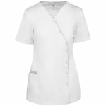 Damesblouse van polykatoen met drukknopen, white — productfoto 11