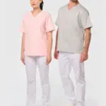 Unisex tuniek met korte mouwen van polykatoen