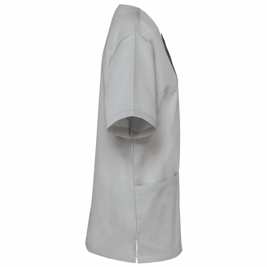 Unisex tuniek met korte mouwen van polykatoen, snow grey — productfoto 10