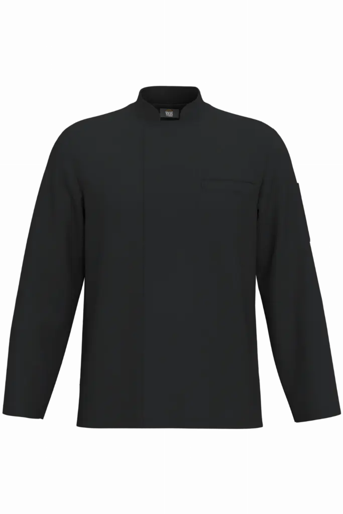 Ecologisch en ademend koksjasje met lange mouwen uniseks, black — productfoto 6