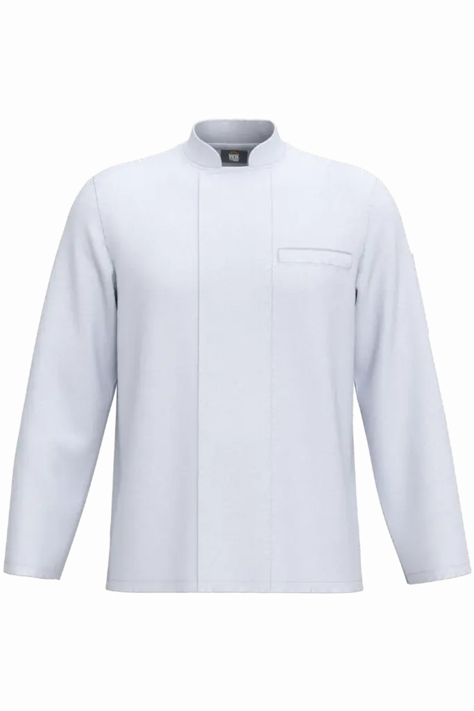 Ecologisch en ademend koksjasje met lange mouwen uniseks, white — productfoto 7