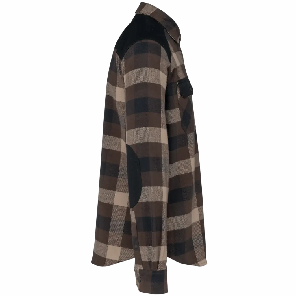 Geruit overshirt met zakken, chocolate / dark beige checked / black — productfoto 5