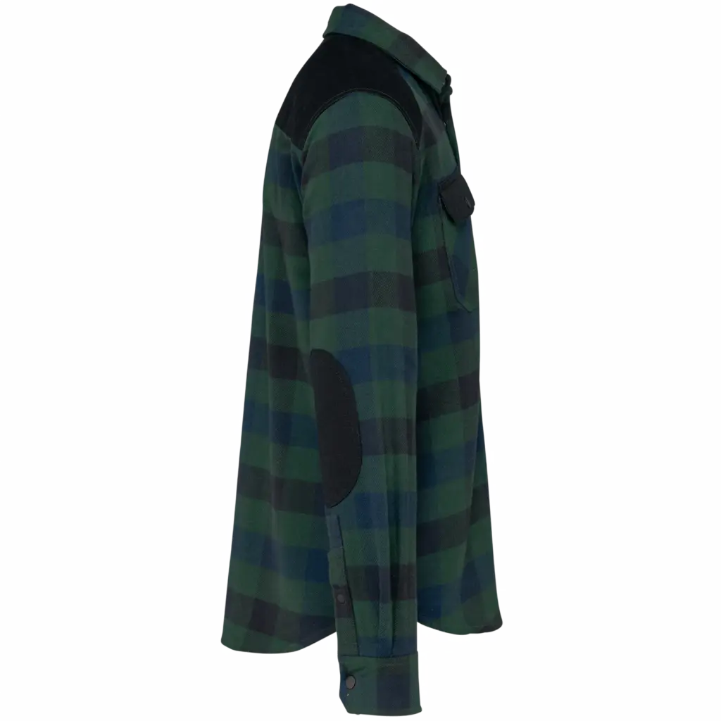 Geruit overshirt met zakken, forest green / navy checked / black — productfoto 6