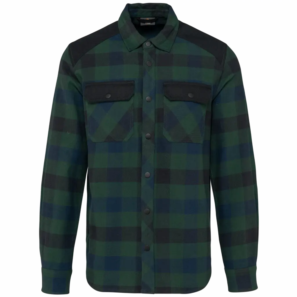 PS_WK520_FORESTGREEN-NAVYCHECKED-BLACK - Hidalgo Kariertes Overshirt bedrucken WK520 Baumwolle Workwear S-5XL — Produktfoto 7