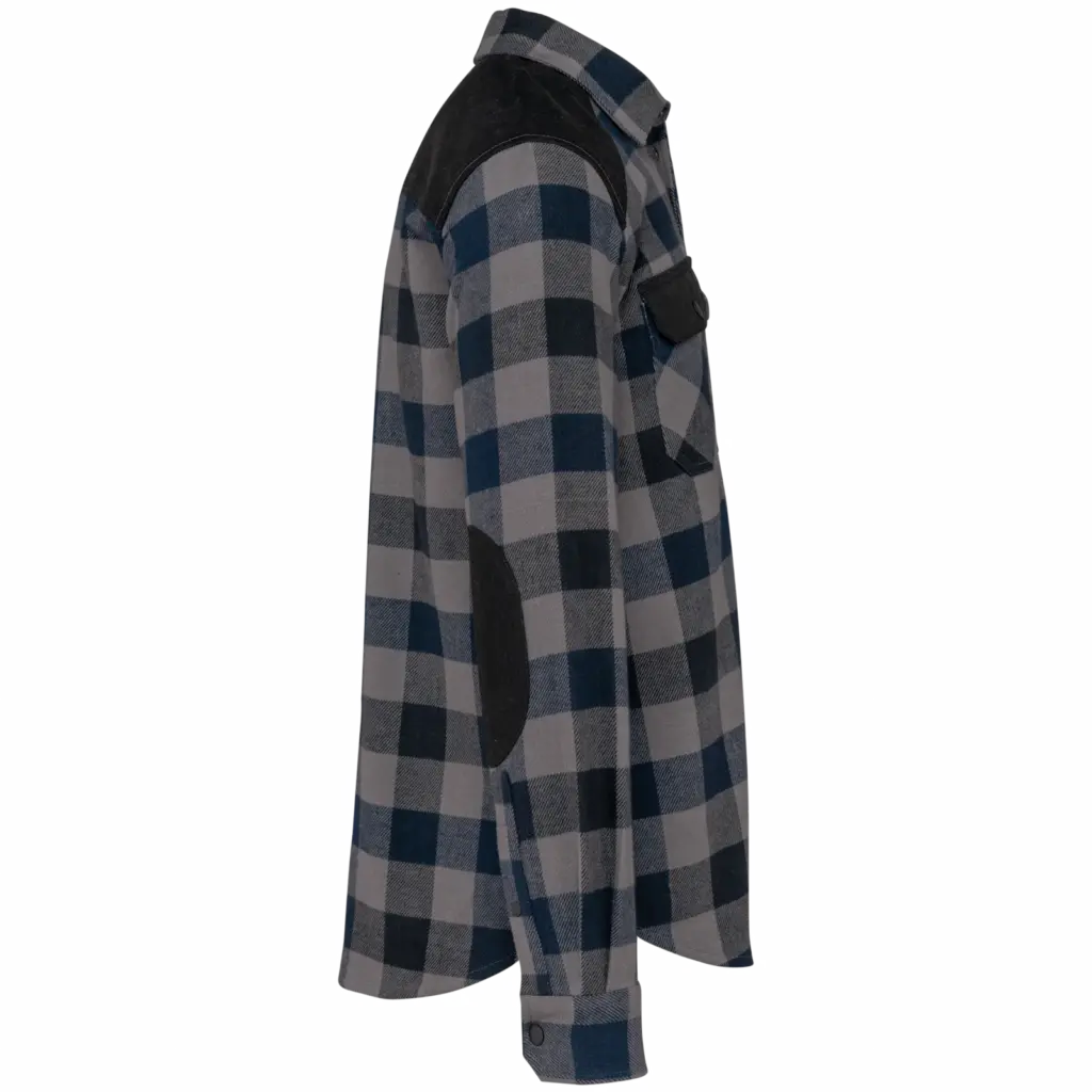 Geruit overshirt met zakken, storm grey / navy checked / black — productfoto 8