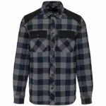 PS_WK520_STORMGREY-NAVYCHECKED-BLACK - Hidalgo Kariertes Overshirt bedrucken WK520 Baumwolle Workwear S-5XL — Produktfoto 9